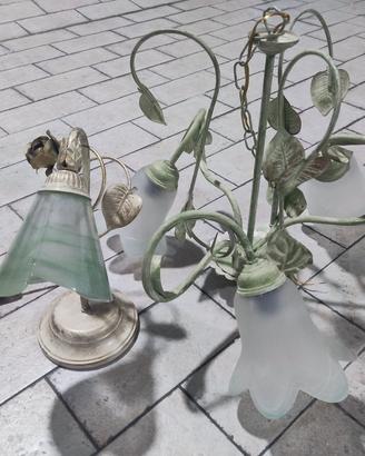 Lampadario e abajour abbinata