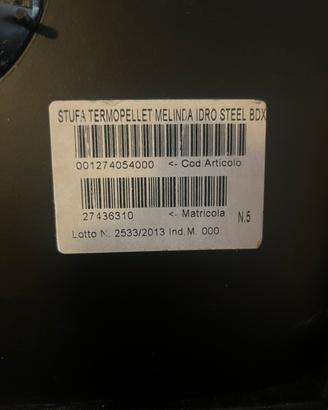 Stufa termopellet MELINDA IDRO steel BDX