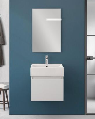 MOBILE BAGNO SOSPESO 1 ANTA BIANCO CON SPECCHIO