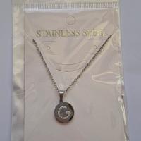 Collana acciaio inox lettera G 