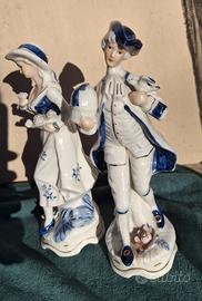 2 STATUINA PORCELLANA MARCHIO N CORONATA