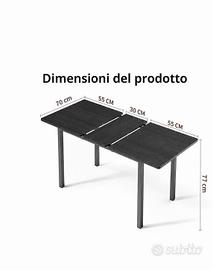 Tavolo metallo mdf nero