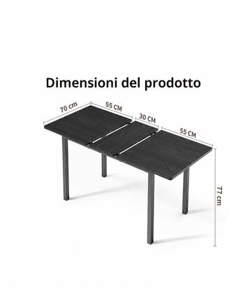 Tavolo metallo mdf nero