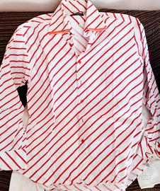 Camicia Burton Moda bianca righe rosse L Usata