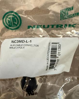3  xlr maschio da pannello neutrik nc3md-l-1 nuovi