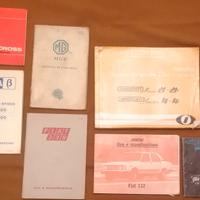 Manuali uso e manutenzione officina etc auto epoca