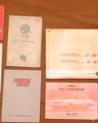 Manuali uso e manutenzione officina etc auto epoca