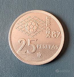 moneta 25 pesetas mondiali 1982