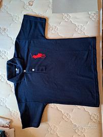 t-shirt polo blu r100% cotone taglia 12 anni