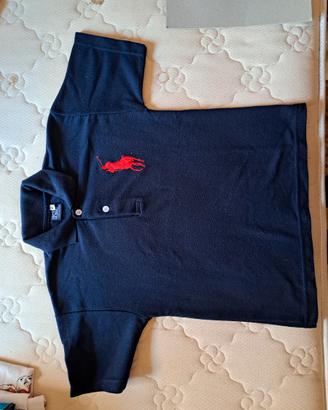 t-shirt polo blu r100% cotone taglia 12 anni