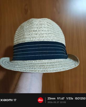 Cappello di paglia stile Panama / Trilby estivo co