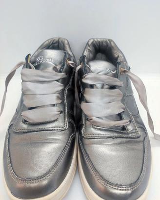 Sneakers Romeo Gigli Metallizzate Argento con Lacc