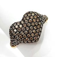 Anello cuore Diamanti Light Brown Oro giallo 18 kt