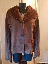 Giacca marrone morbida in pelo