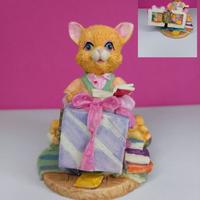 Gattina decorativa apribile in resina