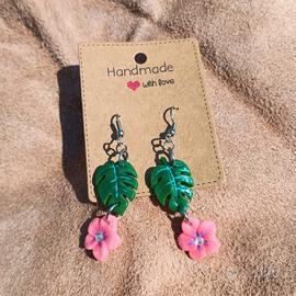 NUOVO Orecchini Fiore e Foglia 