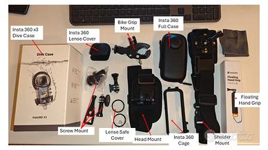 Insta360 X3 Tutti gli Accessori - Nuovi