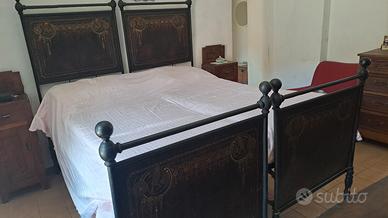 LETTO MATRIMONIALE VINTAGE FERRO BATTUTO STILE LIB