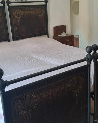 LETTO MATRIMONIALE VINTAGE FERRO BATTUTO STILE LIB
