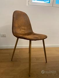 Maison du Monde 4 Sedie Clyde Microfibra Marrone