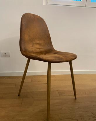 Maison du Monde 4 Sedie Clyde Microfibra Marrone