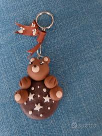portachiavi con orsetto e biscotto 
