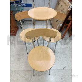 SEDIE PZ. 4 SEDUTA TONDA LEGNO