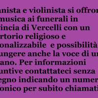 Organista Violinista musica funerale Vercelli