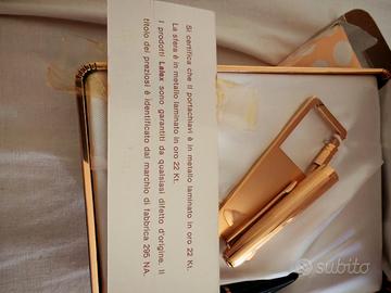 set penna e portachiavi laminato oro 22kt Lalax