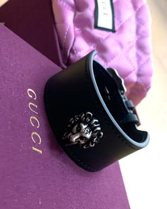 Gucci Bracciale Lionhead grey metal M New Box