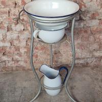Set toeletta da bagno in latta smaltata