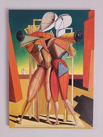 Quadro dipinto a mano de Chirico falso d'autore
