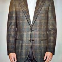 Giacca scozzese verde-beige+pantaloni tg. 50