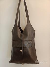 borsa in pelle marrone 