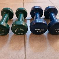Set manubri gommati - Coppia 3kg e coppia 4kg
