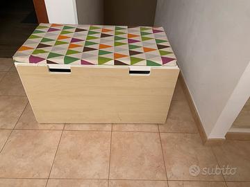 Panca contenitore ikea rovere con cuscino