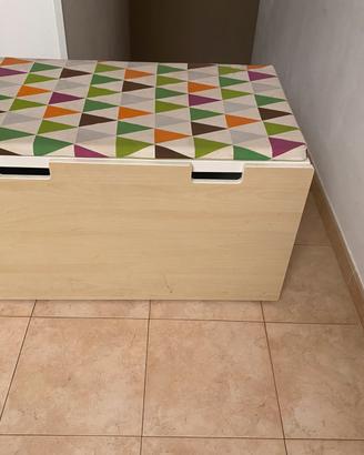Panca contenitore ikea rovere con cuscino
