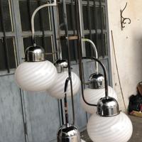 Lampadario cromato con sfere in vetro di Murano