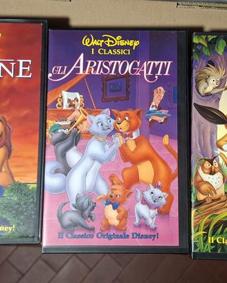 VHS Disney Aristogatti Re Leone Red e Toby - usate