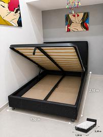 Letto 1 piazza e 1/2 con cassettone con Materasso
