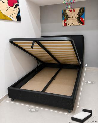Letto 1 piazza e 1/2 con cassettone con Materasso