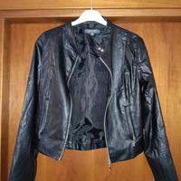 Giacca biker ecopelle nera donna