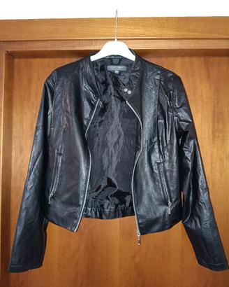 Giacca biker ecopelle nera donna