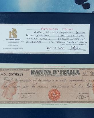 banconote italiane lire 10.000 titolo provvisorio 