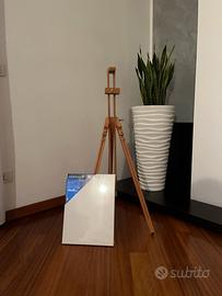 Cavalletto pittura in legno regolabile