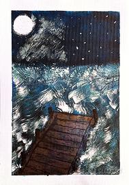Dipinto - Pontile in mezzo al Mare