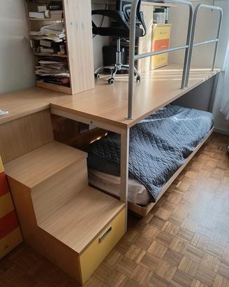 soppalco con letto estraibile 