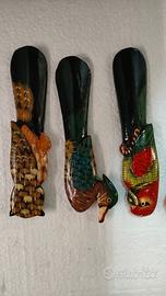 6 calza scarpe in legno dipinti a mano