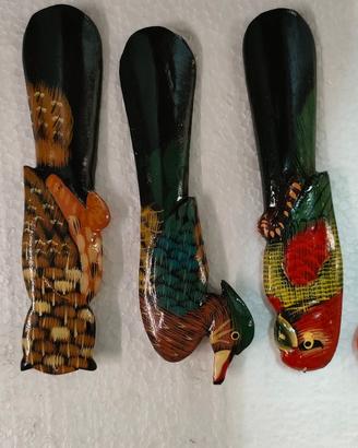 6 calza scarpe in legno dipinti a mano