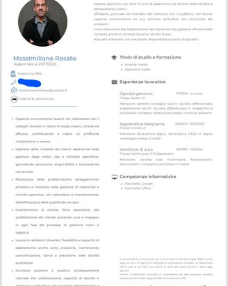 Magazziniere, autista pat.b, venditore auto, 